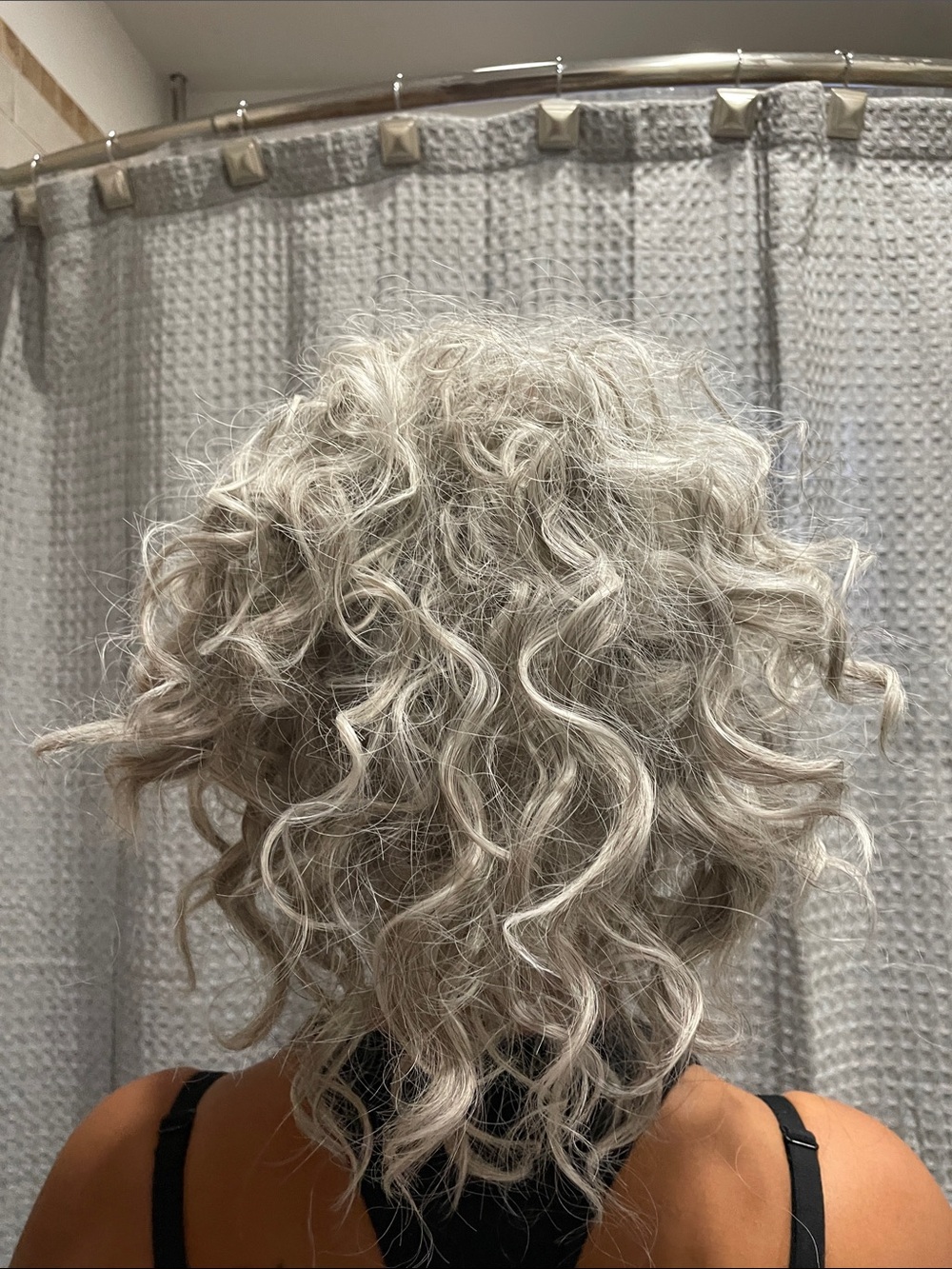 Wavy curly  High Ponytail Clip-In Hair Extension - Silver Gray